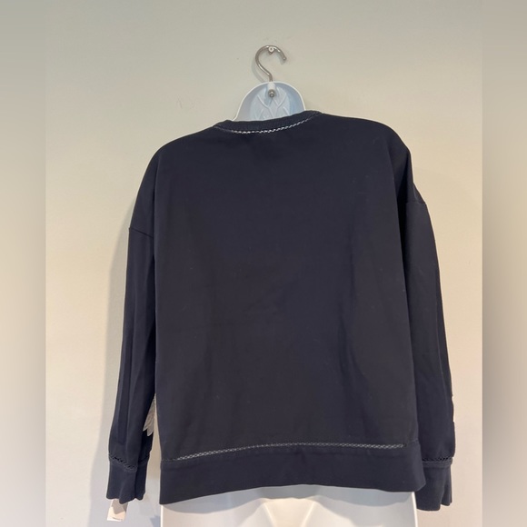 Victoria Beckham Navy Floral and Lace applique sweatshirt XS - Picture 11 of 15